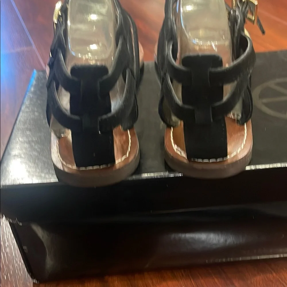 Steve Madden Black and Gold Gladiator Sandals - Picture 3 of 5